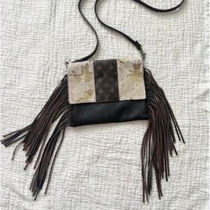 Upcycled Louis Vuitton with Cowhide & Fringe